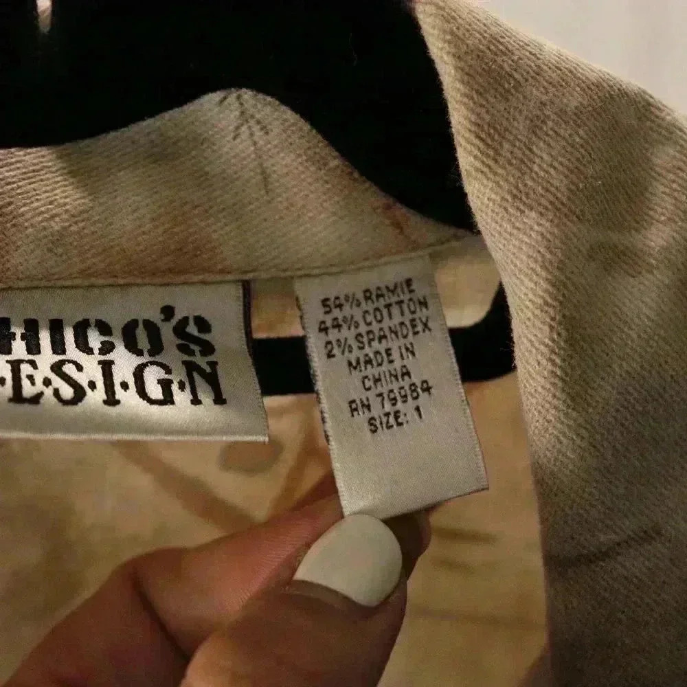 Chico's Design Jacket Patterned Denim Looking Lay… - image 7